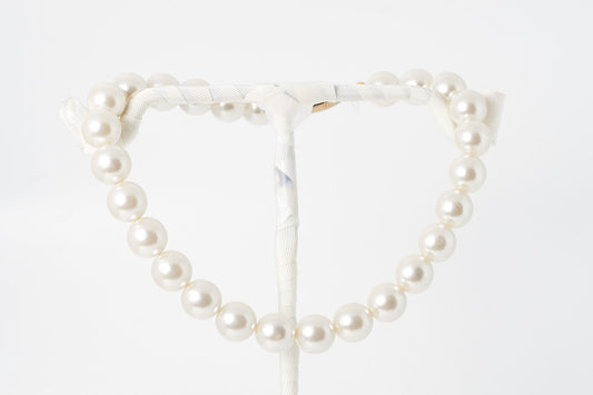 Perlenkette, creme, Kunststoff
